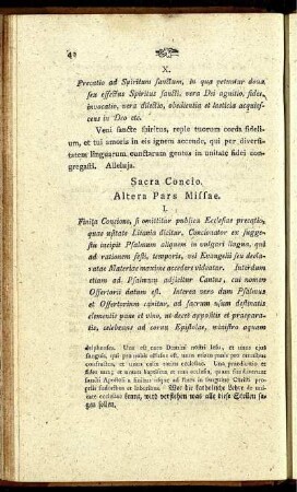 Sacra Concio Altera Pars Missae.