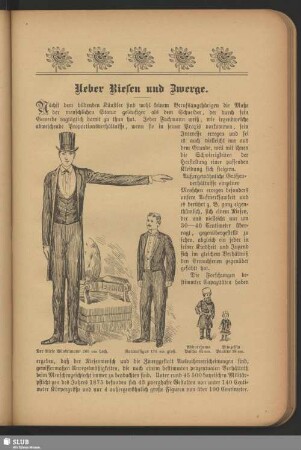 Ueber Riesen und Zwerge