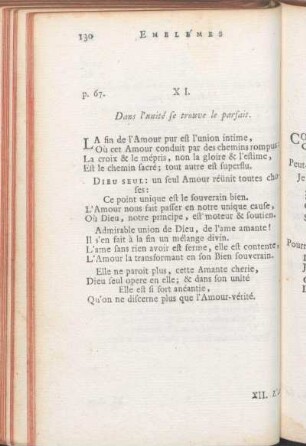 XI. Dans l'unité se trouve le parfait.