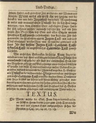 Textus. .../ ... beschrieben II. Cor. IV. 14, 16, 17, 18.