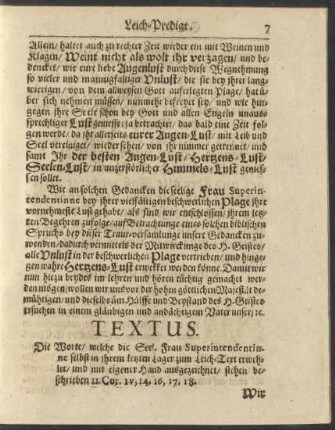 Textus. .../ ... beschrieben II. Cor. IV. 14, 16, 17, 18.