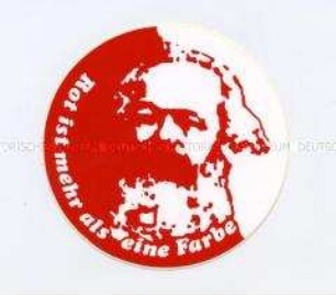 Aufkleber mit einem Porträt von Karl Marx