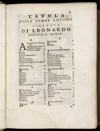 Tavola Delle Gemme Antiche Figurate Di Leonardo Agostino Senese
