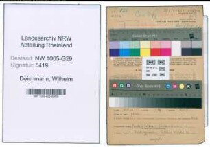 Entnazifizierung Wilhelm Deichmann , geb. 23.01.1902 (Bahnsekretaer)