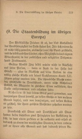 (9. Die Staatenbildung im übrigen Europa)