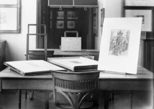 Dresden, Gemäldegalerie (Sempergalerie), Besucherplatz im Studiensaal des Kupferstich-Kabinetts