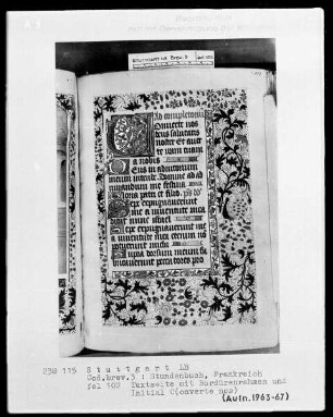 Stundenbuch — Initiale C (onverte nos deus) und Vollbordüre, Folio 102recto