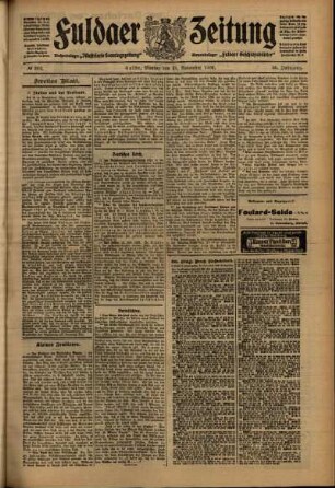 Zweite Ausgabe vom Montag, den 15. November 1909.