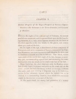 Chapter X. Farther progress of the siege - Prospect of succses - Tippoo's stituation ...