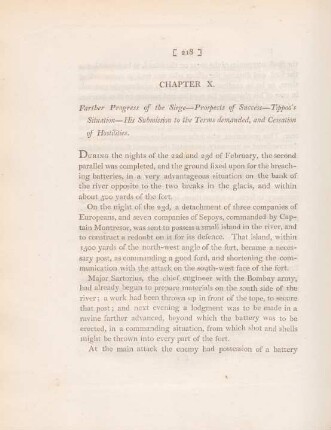 Chapter X. Farther progress of the siege - Prospect of succses - Tippoo's stituation ...