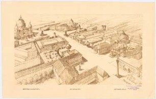 Umgestaltung der Straße Unter den Linden, Berlin: Perspektivische Ansicht Befreiungsplatz, Universität