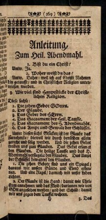 169-178, Anleitung, Zum Heil. Abendmahl.