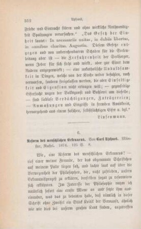 352-366 [Rezension] Uphues, Carl, Reform des menschlichen Erkennens