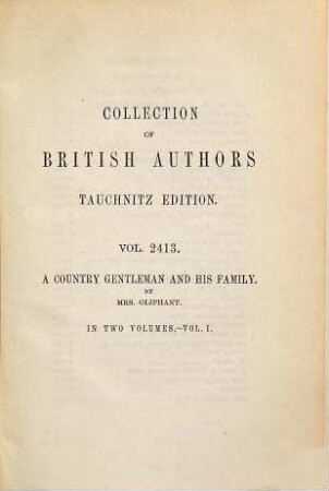 A country gentleman and his family : in two volumes, 1