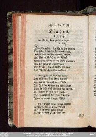 Klagen. 1754.
