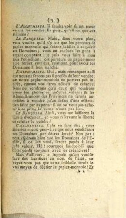 Le Banquier et l'Alchymiste : Dialogue Faisant suite à L'Anti-Banquier