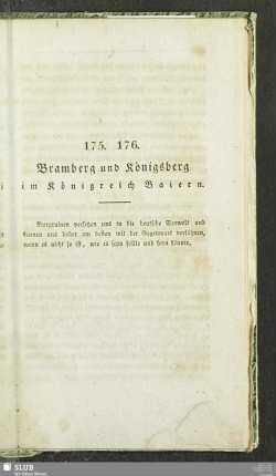 175. 176. Bramberg und Königsberg im Königreich Baiern
