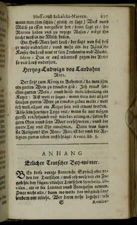Anhang Etlicher Teutscher Bey-wörter.