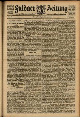 Erste Ausgabe vom Samstag, den 23. Juni 1906.