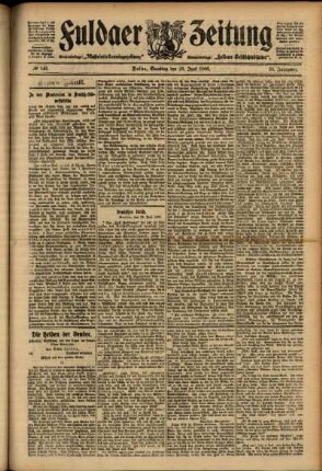 Erste Ausgabe vom Samstag, den 23. Juni 1906.
