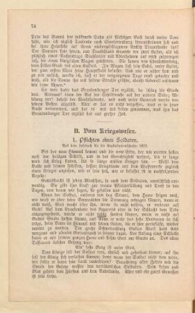 B. Vom Kriegswesen