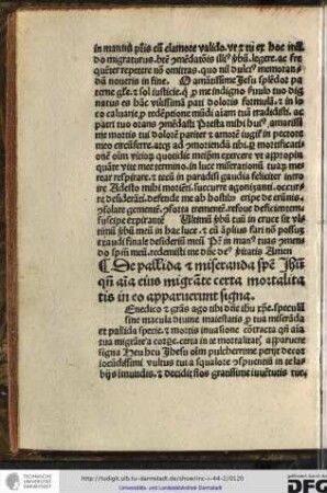 De pallida et miseranda specie Jhesu quando anima eius migrante certa mortalitatis in eo apparuerunt signa.