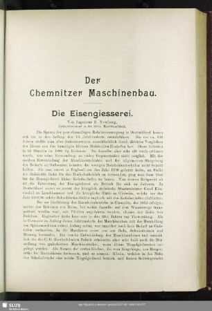 Der Chemnitzer Maschinenbau