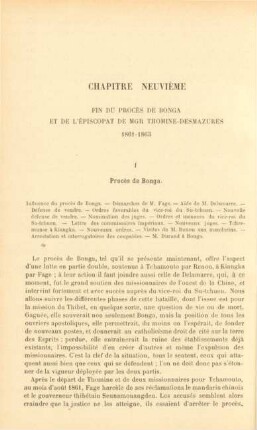 Chapitre neuvième. Fin du procès de Bonga et de l'épiscopat de Mgr Thomine-Desmazures 1861-1863
