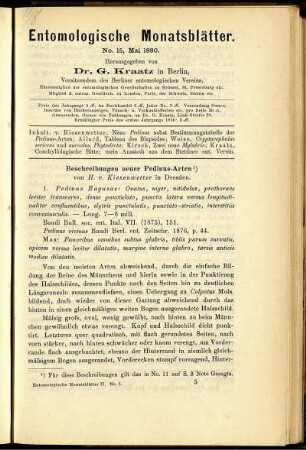 No. 15, Mai 1880
