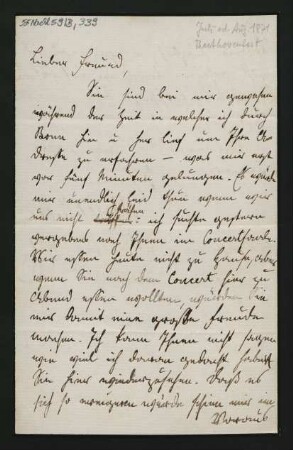Brief an Woldemar Bargiel : 1871