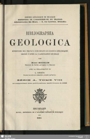 8.1904: Bibliographia geologica