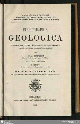 8.1904: Bibliographia geologica