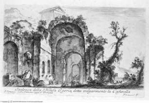 Varie vedute di Roma Antica, e Moderna Disegnate e Intagliate da Celebri Autori, Tafel [76]: Spelonca della Ninfa Egeria, detta volgarmente la Cafarella