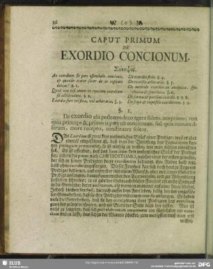 Caput Primum De Exordio Concionum