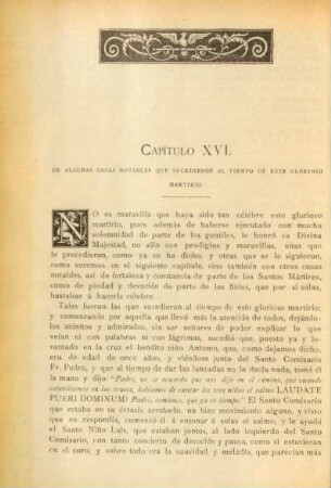 Capítulo XVI. De algunas cosas notables que sucedieron al tiempo de este glorioso martirio