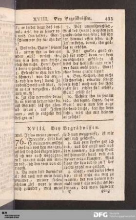 XVIII. Bey Begräbnissen.