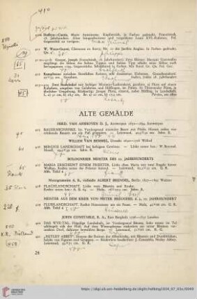 Alte Gemälde (Nr. 415-561)