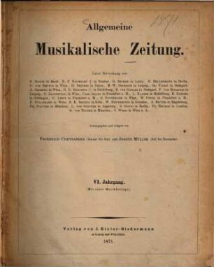 Allgemeine musikalische Zeitung. 6. 1871