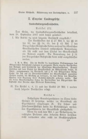 II. Einzelne Landesgesetze