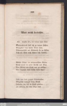 Was mich betrübt.