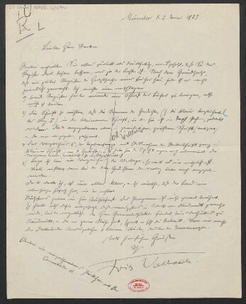Brief an Ludwig Strecker an B. Schott's Söhne : 02.05.1929