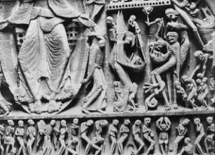 Autun, Kathedrale St. Lazare, Westportal, Tympanon, Detail. Gislebertus