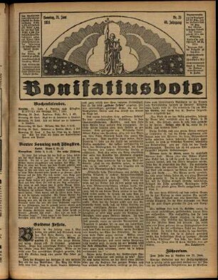 Erste Ausgabe vom Sonntag, den 21. Juni 1931.