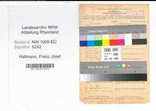 Entnazifizierung Franz Josef Hallmann, geb. 01.08.1891 (Eisenbahner)