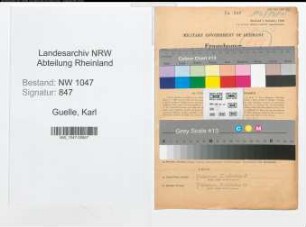 Entnazifizierung Karl Guelle , geb. 18.02.1887 (Lehrer)