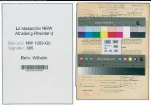 Entnazifizierung Wilhelm Rehr , geb. 15.10.1906 (Lokfuehrer)