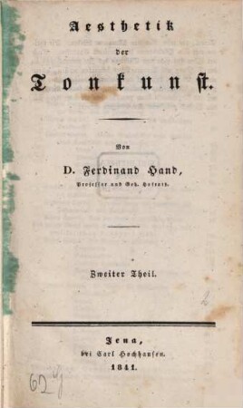 Aesthetik der Tonkunst, 2