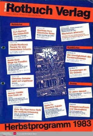 Programmvorschau Rotbuch Herbst 1983