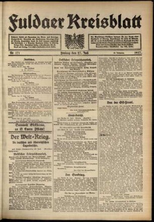 Ausgabe vom Freitag, den 27. Juli 1917.