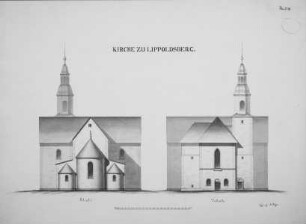 Lippoldsberg, ehemalige Benediktinerinnenklosterkirche Sankt Maria und Georg: Ansicht und Details